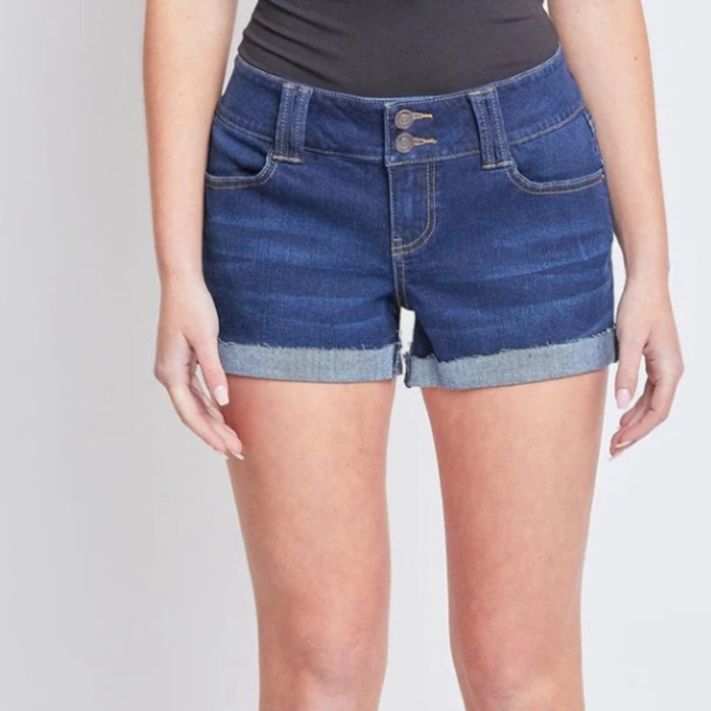 YMI Junior High Rise Jean Shorts 3/26 stone wash Stretch